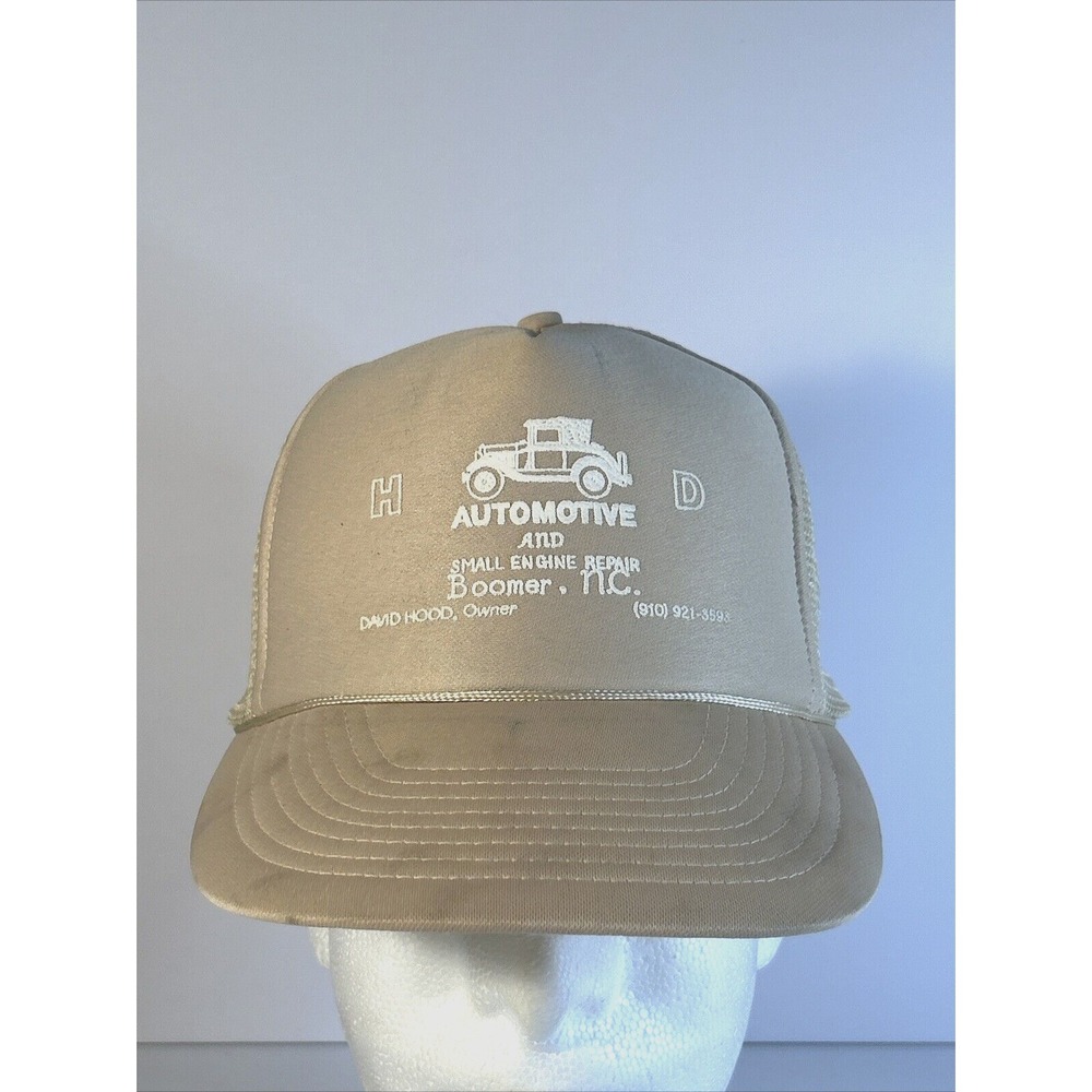 Vintage HD Automotive Hat Cap Snap Back Small Engine Repair Spellout Rope Brim